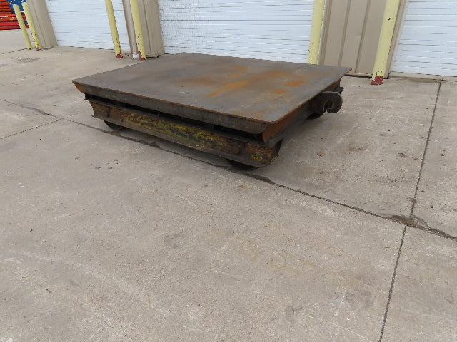 8'x6' Steel Flat Bed Rail Car Heavy Duty Industrial Steel Wheel Track Trailer