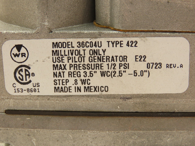 AO Smith 36C04U-422 Natural Gas Step Opening Control Valve 3/4" 750mV
