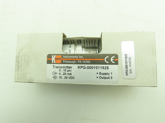 Kobold KPG-0001011825 Pressure Transmitter 0-10 PSI Transducer