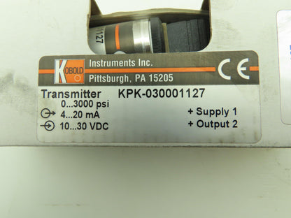 Kobold KPK-030001127 Pressure Transmitter 0-3000 PSI Transducer