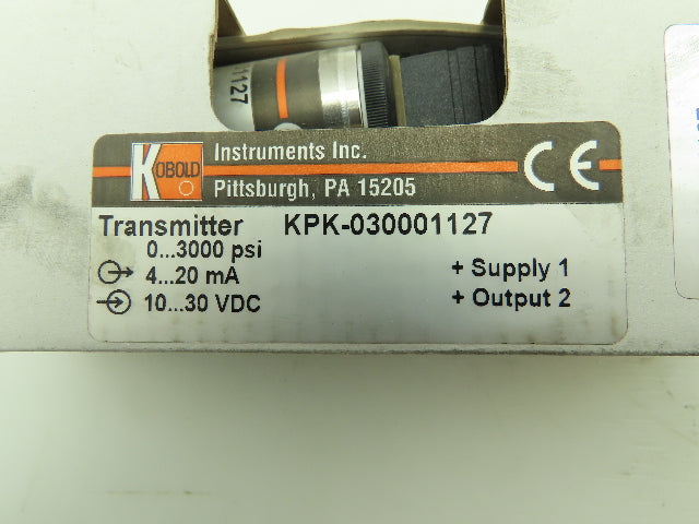 Kobold KPK-030001127 Pressure Transmitter 0-3000 PSI Transducer