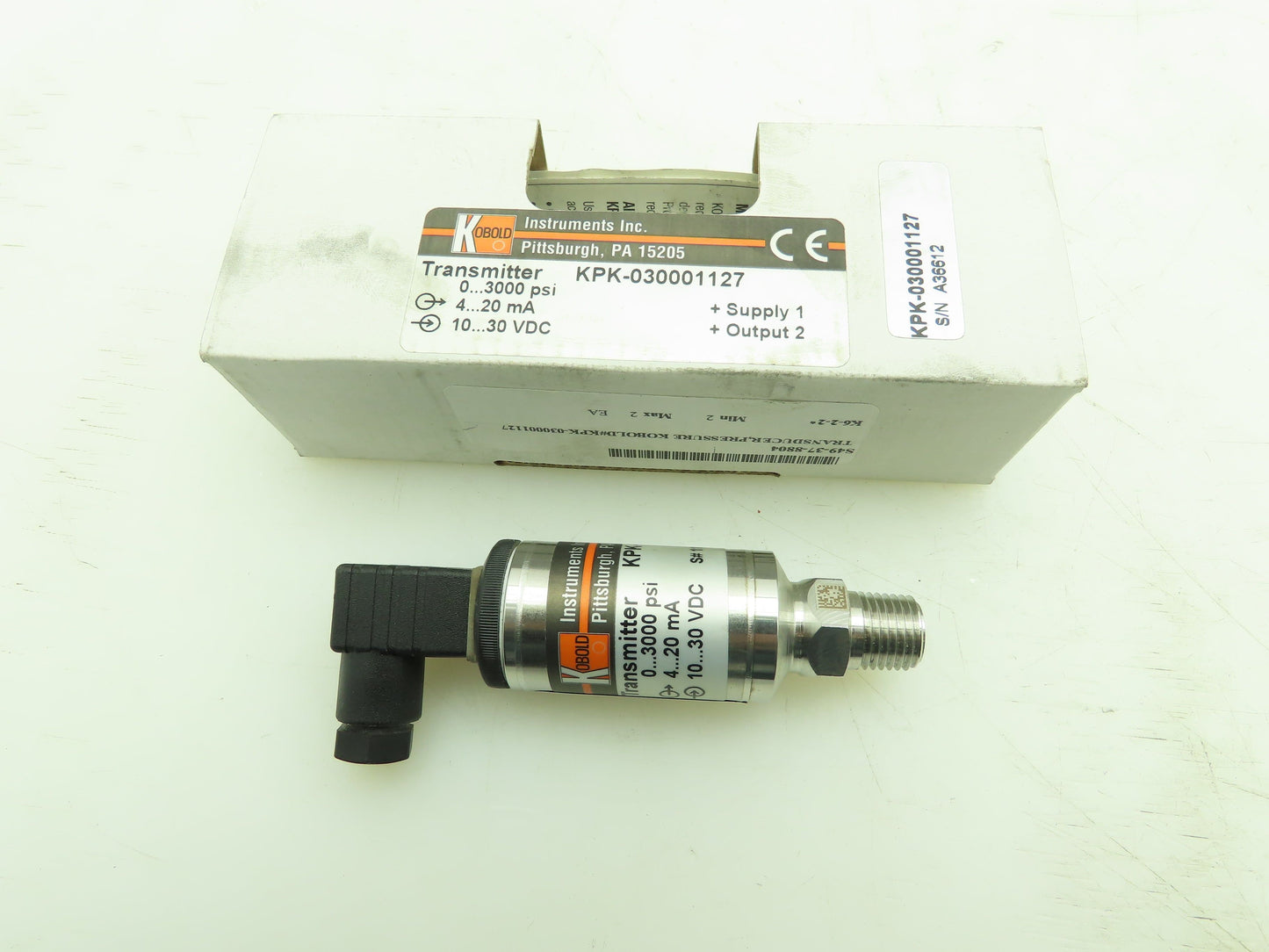 Kobold KPK-030001127 Pressure Transmitter 0-3000 PSI Transducer