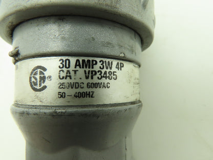 Killark Hubbell VP3485 Pin Sleeve Plug 3W 4P 30A 600V