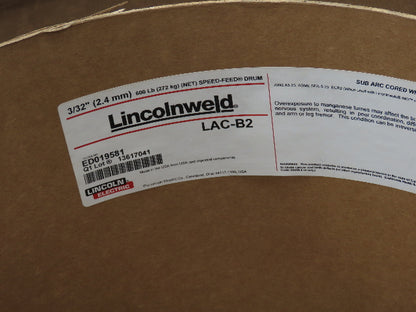 Lincoln LAC-B2 Lincolnweld 3/32" SAW Submerged Arc Welding Wire 600lb Feed Drum