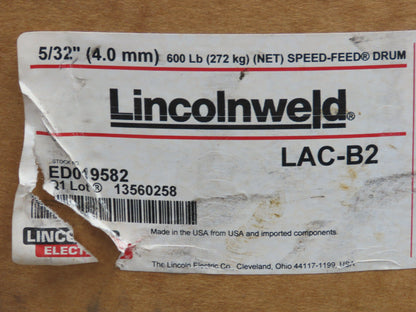 Lincoln LAC-B2 Lincolnweld 5/32" SAW Submerged Arc Welding Wire 600lb Feed Drum