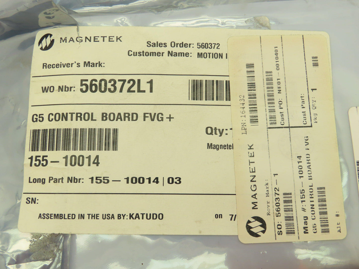 Magnetek G5 AC Drive FVG+ Main Control Board 155-10014