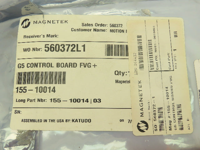 Magnetek G5 AC Drive FVG+ Main Control Board 155-10014