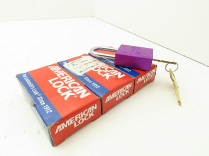 American Lock A1106KAPRP Lockout Padlock Purple 1-1/2" Shackle Lot of 3