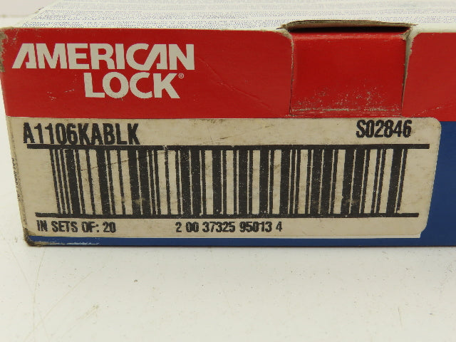 American Lock A1106KABLK Lockout Padlock Black 1-1/2 Shackle Key S02846 Lot of 6
