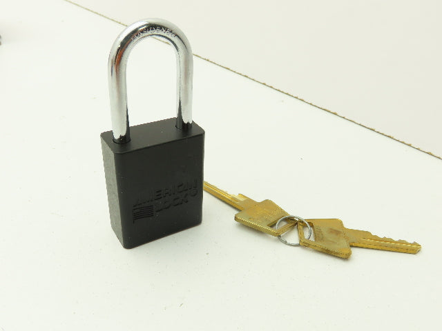 American Lock A1106KABLK Lockout Padlock Black 1-1/2 Shackle Key S02846 Lot of 6
