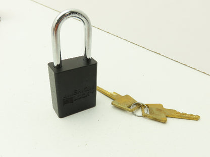 American Lock A1106KABLK Lockout Padlock Black 1-1/2 Shackle Key S02846 Lot of 6