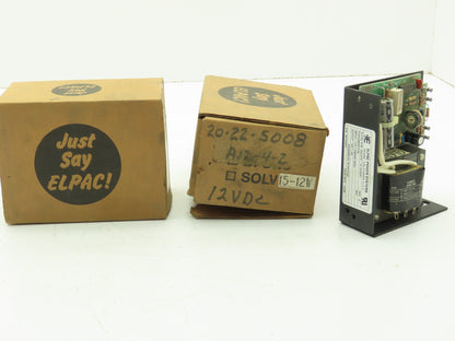 Elpac SOLV15-12 Power Supply 12VDC 1.5A - 115/230VAC  Lot of 2