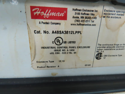 Hoffman A48SA3812LPPL Free Standing Electrical Enclosure 48x38x12 30A Disconnect