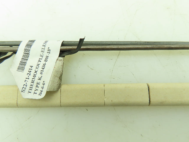 Watlow 1436-BW-18 Thermocouple 18" Type K Ceramic Insulated Lot of 2