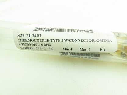 Omega SICSS-010U-6-SHX Thermocouple Probe Miniature Ceramic Connector