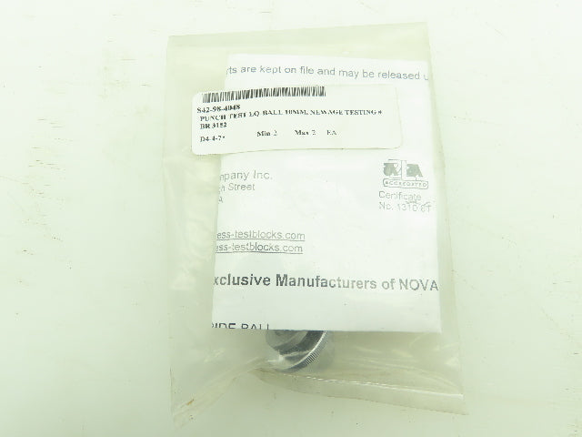 Ametek HB-3030 BR 3152 Tungsten Carbide Ball 10mm Indenter Punch Tester