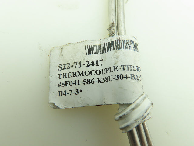 Thermo Electric SF041-586 Thermocouple Probe 117" Long 304 Stainless