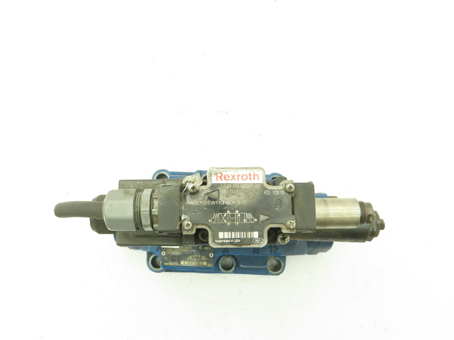 Rexroth 4WEH-22-E76/4WE6J62 Hydraulic Directional Solenoid Valve Stack 120V