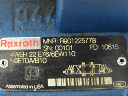 Rexroth 4WEH-22-E76/4WE6J62 Hydraulic Directional Solenoid Valve Stack 120V