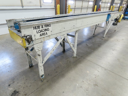 New London Engineering 7.5"x 19' Stainless Tabletop Chain Side by Side Conveyor
