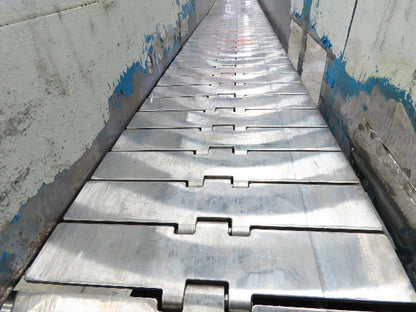 New London Engineering 7.5"x 19' Stainless Tabletop Chain Side by Side Conveyor