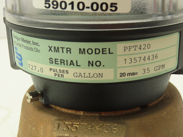 BADGER RCDL 35 Water Meter Bronze Valve 3/4" NPT With Pulse Meter PFT420
