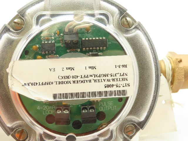 BADGER RCDL 35 Water Meter Bronze Valve 3/4" NPT With Pulse Meter PFT420