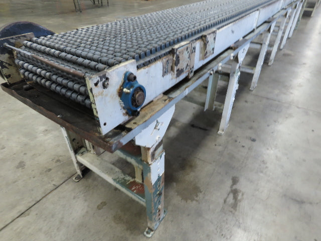 18"x 18' Intralox Roller Top Plastic Chain Accumulating Conveyor 460V 3PH