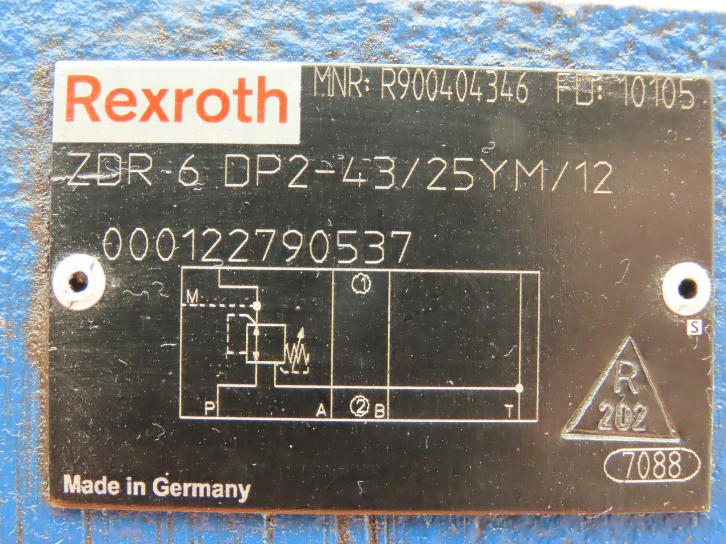 Rexroth ZDR 6 DP2-43/25YM/12 Hydraulic Pressure Reducing Valve Sandwich Plate