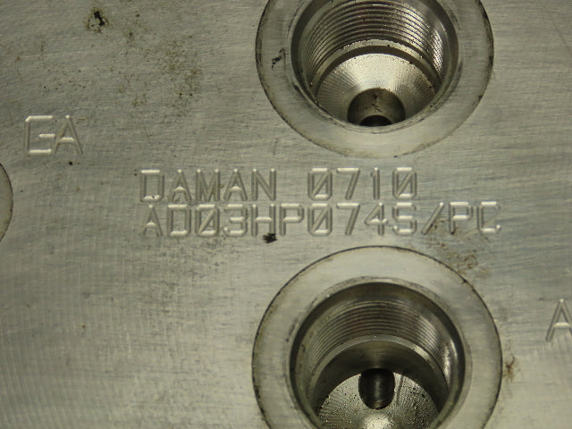 Daman AD03HP074S/PC 7-Station Aluminum Hydraulic Manifold Valve Block D03 SAE