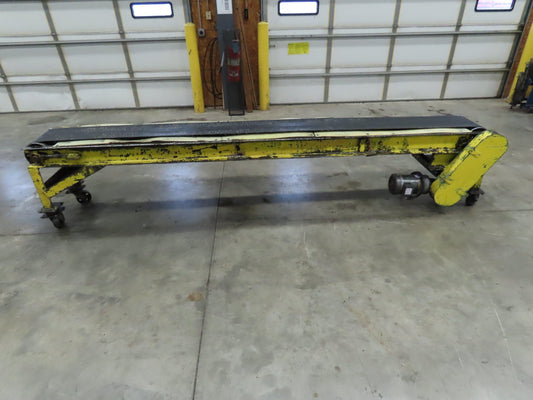 19"x 11' 9" Slider Bed 12" Belt Conveyor 460V 3PH End Drive 56 FPM