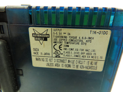 Automation Direct T1K-16ND3 Terminator 16 Point Input Module I/O T1K-01DC Lot