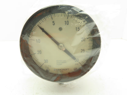 Ashcroft 45-1379-ASL-04L Duragauge 4.5" Pressure Gauge 30 PSI/In.Hg Vac 1/2" NPT