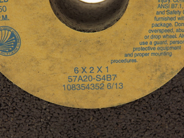Norton 6x2x1" Grinding Wheel 6050 RPM 57A20-S4B7  Lot of 2