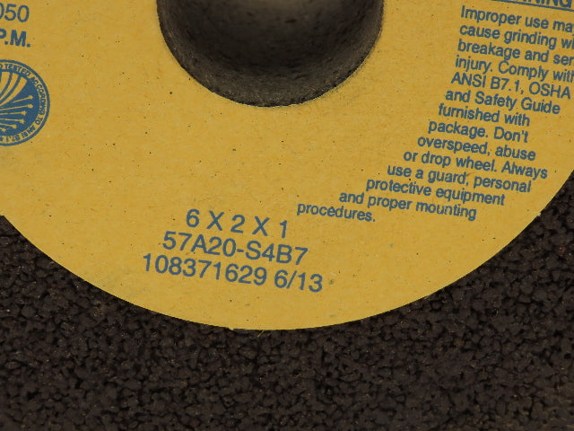 Norton 6x2x1" Grinding Wheel 6050 RPM 57A20-S4B7