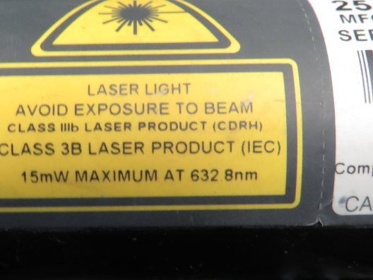 Melles Griot 25-LHR-151-249 Helium Neon Laser Head