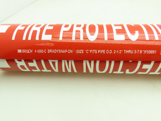 Brady 4060-C Fire Protection Water Red Pipe Marker 2-1/2" to 3-7/8" Lot of 12