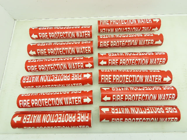 Brady 4060-C Fire Protection Water Red Pipe Marker 2-1/2" to 3-7/8" Lot of 12