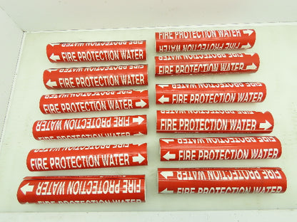 Brady 4060-C Fire Protection Water Red Pipe Marker 2-1/2" to 3-7/8" Lot of 12