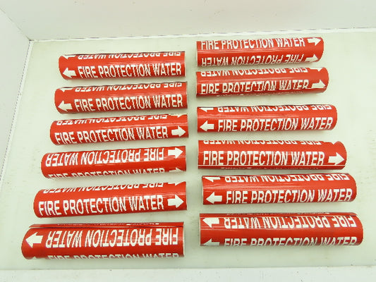 Brady 4060-C Fire Protection Water Red Pipe Marker 2-1/2" to 3-7/8" Lot of 12