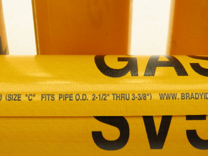Brady 4067-C Yellow Gas Pipe Marker 2-1/2" to 3-7/8" Lot of 6