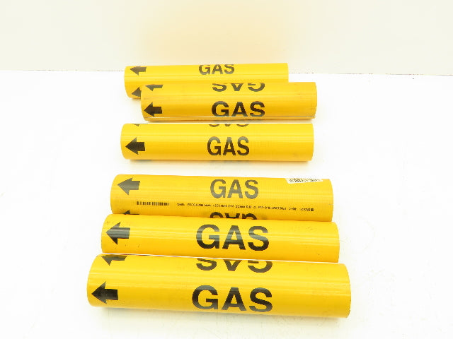 Brady 4067-C Yellow Gas Pipe Marker 2-1/2" to 3-7/8" Lot of 6