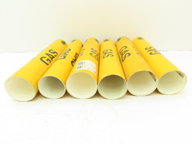 Brady 4067-C Yellow Gas Pipe Marker 2-1/2" to 3-7/8" Lot of 6