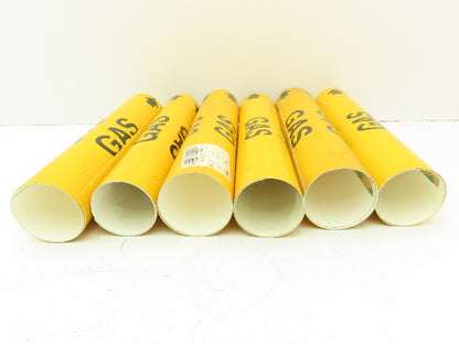 Brady 4067-C Yellow Gas Pipe Marker 2-1/2" to 3-7/8" Lot of 6