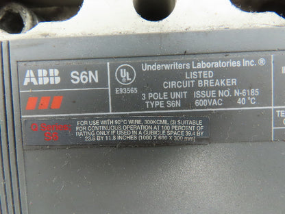 ABB S6N PR211 Circuit Breaker 600V 800A 3 Pole 3Ph