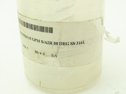 Delavan 32555-2 Swirl Air Nozzle Concentric In Line Adapter 15 GPM 50 DEG SS316L
