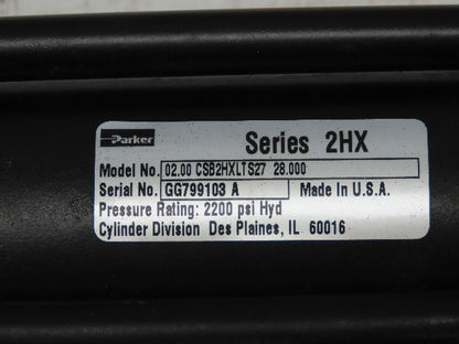 Parker Series 2HX Electrohydraulic Cylinder Actuator 2" Bore 28" Stroke 2200PSI