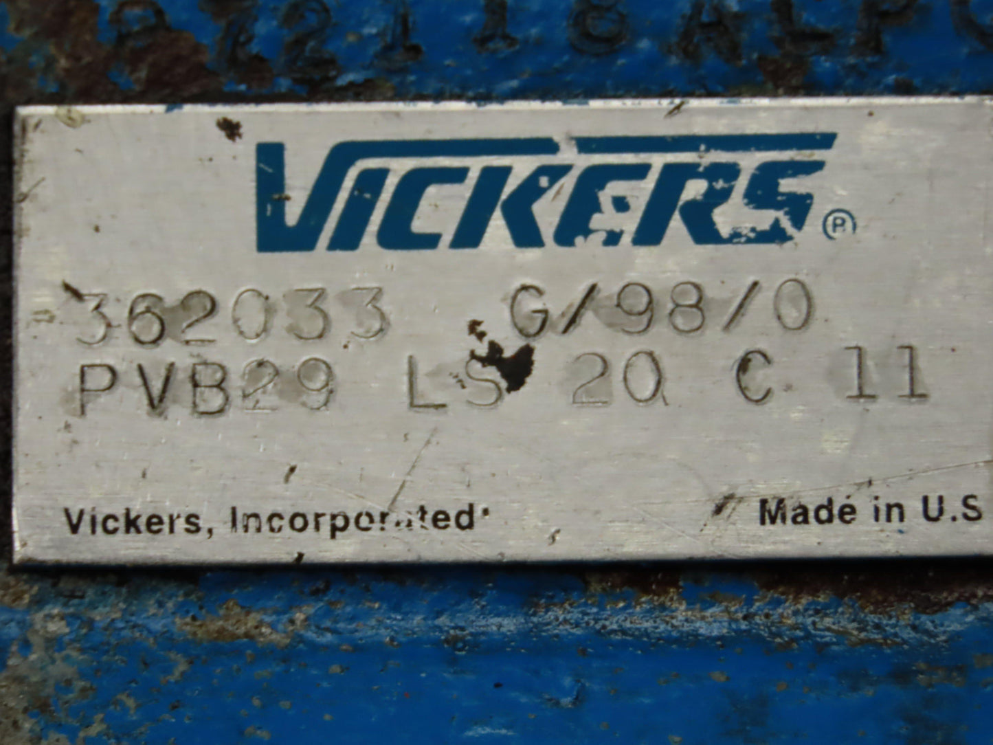 Vickers PVB29LS20C11 Hydraulic Piston Power Unit 29 GPM 2000 PSI Stack Valves