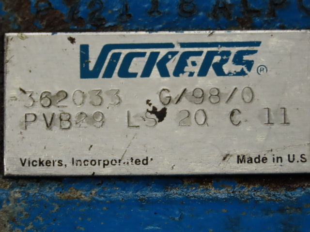 Vickers PVB29LS20C11 Hydraulic Piston Power Unit 29 GPM 2000 PSI Stack Valves