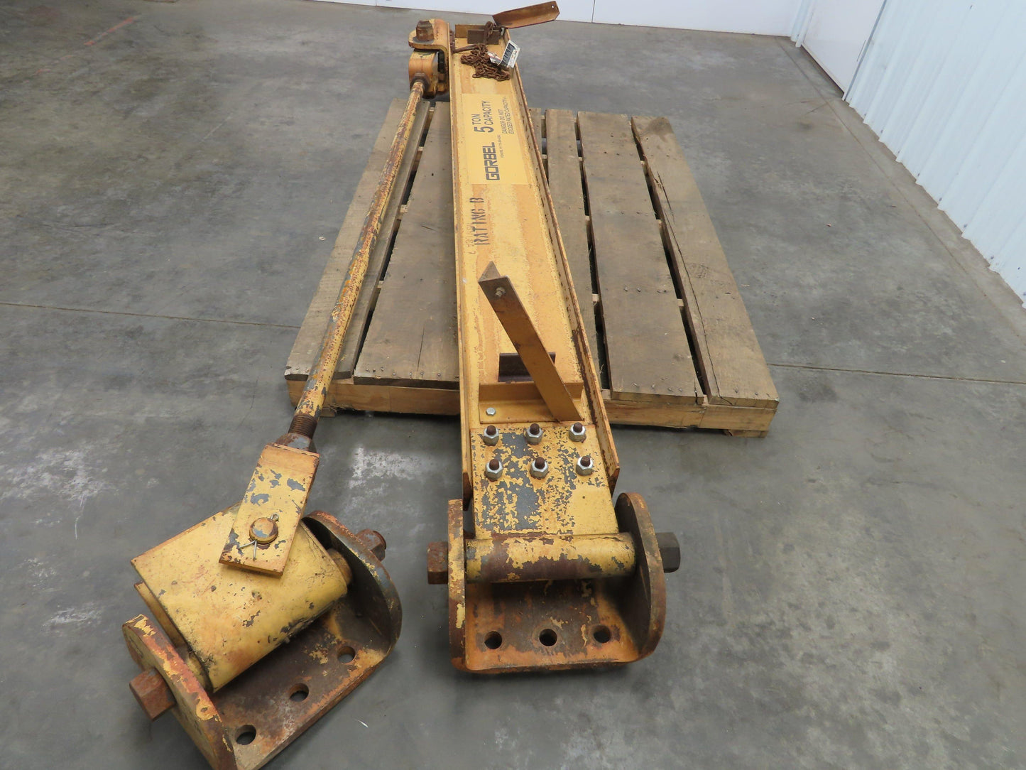 Gorbel 5 Ton Wall Mount Cantilever Work Station Jib Crane 10' Span 200° Rotation